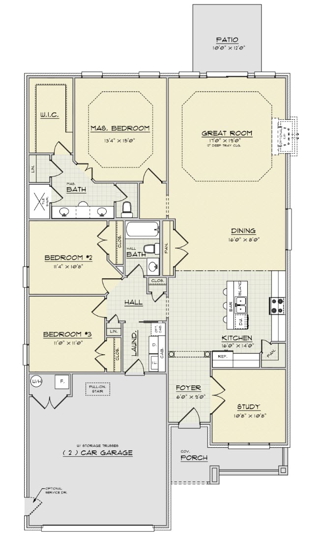McElroy - Single Story House Plans in KY