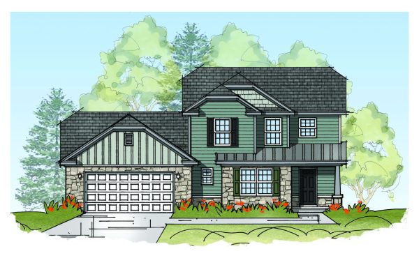 Dresden Elv B - 2 Story House Plans in KY & IN