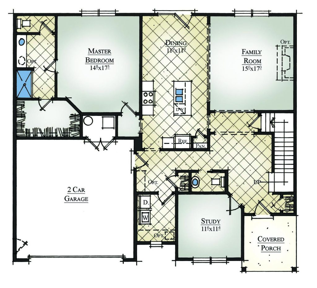 Dresden 1st FL - 2 Story House Plans in KY & IN