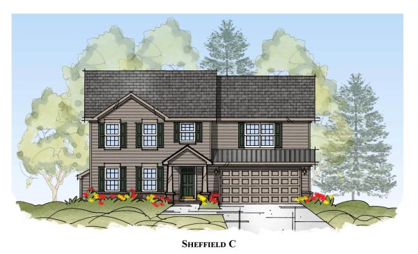Sheffield Elv C - 2 Story House Plans in KY & IN